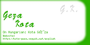 geza kota business card